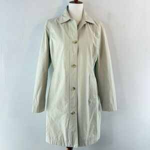 Eddie Bauer Light Khaki Classic Cotton Nylon Button Front Rain Jacket
